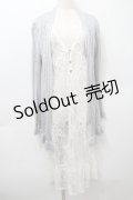 axes femme / レイヤード風デザインカーディガン  グレーｘ白 S-25-10-12-022-AX-TO-HR-ZS