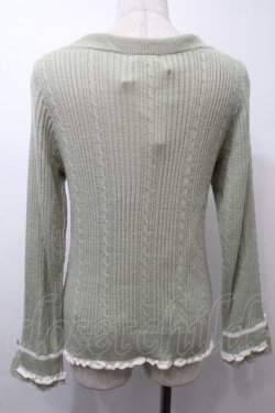 画像2: axes femme / バイカラーＶネックニットプルオーバー  グリーン S-25-10-12-024-AX-TO-HR-ZS