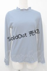 axes femme / プリーツチュール切替リブプルオーバー  ブルー S-25-10-12-026-AX-TO-HR-ZS