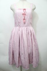 axes femme kawaii / ハートドット柄ジャンスカ  ピンク S-25-10-12-032-AX-OP-HR-ZS