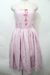 axes femme kawaii / ハートドット柄ジャンスカ  ピンク S-25-10-12-032-AX-OP-HR-ZS