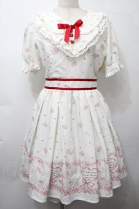 LIZ LISA / ラブレターラビット柄ワンピース  オフ S-25-10-12-034-LO-OP-AS-ZS