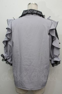画像2: NOEMIE / 袖レースアップフリルブラウス  ブルー S-25-10-14-008-LO-BL-HR-ZS