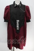 NOEMIE / ネクタイ付き5分袖ゴシックフリルブラウス  ワイン S-25-10-14-013-LO-BL-HR-ZS
