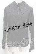 PEACE NOW / 蜘蛛の巣襟ブラウス  黒 S-25-10-14-022-PU-BL-HR-ZS