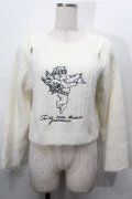 NOEMIE / 天使刺繍肩ジップフェザーニット  オフ S-25-10-14-004-LO-TO-HR-ZS