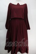 m petit by misako / マイメロワッペン付きワンピース  ワイン S-25-10-14-030-LO-OP-HR-ZS