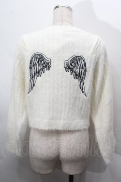 画像2: NOEMIE / 天使刺繍肩ジップフェザーニット  オフ S-25-10-14-004-LO-TO-HR-ZS