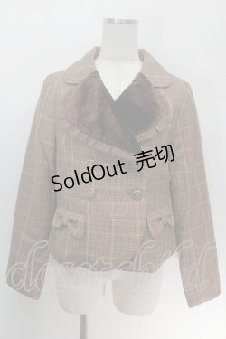 画像1: axes femme POETIQUE / ハート襟ジャガードジャケット  ブラウン S-25-10-14-032-AX-JA-HR-ZS