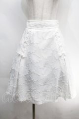 LODISPOTTO / 花刺 フレアスカート  白 S-25-10-14-047-LO-SK-HR-ZT269