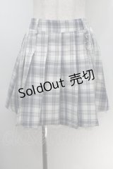 NOEMIE / チェーン付きチェックプリーツスカート  ブルーｘ白 S-25-10-14-051-LO-SK-HR-ZS