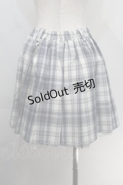 画像2: NOEMIE / チェーン付きチェックプリーツスカート  ブルーｘ白 S-25-10-14-051-LO-SK-HR-ZS