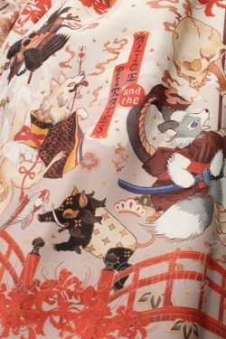 画像5: ALICE and the PIRATES / クリスの百鬼夜行〜宵に咲き誇る妖の華〜柄スカート  朱鷺×藤（Pink） S-25-10-15-054-PA-SK-AS-ZS