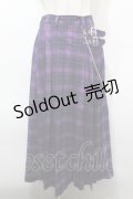 LISTEN FLAVOR / チェックロングスカート  紫 S-25-10-15-055-PU-SK-AS-ZS