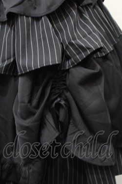 画像4: Chalmiere / ストライプフリルスカート  黒 S-25-10-15-056-LO-SK-HR-ZS