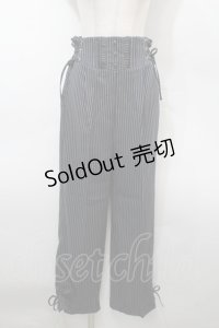 axes femme / ハイウエストストライプパンツ  紺 S-25-10-15-059-AX-PA-HR-ZS