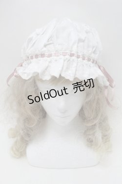 画像2: Kurumi Collaboration / CLK＊フリルキャップ  白ｘピンク S-25-10-15-1014-LO-AC-HR-ZS