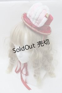 Angelic Pretty / Merry Bunnyミニハット  赤 S-25-10-15-1024-AP-ZA-HR-ZS