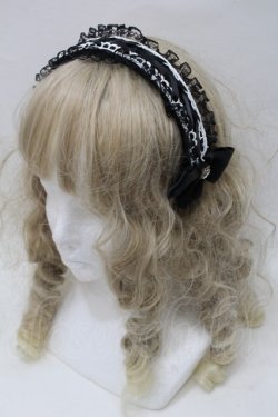 画像1: Ank Rouge / ヘッドドレス風カチューシャ  黒 S-25-10-15-1031-CA-AC-HR-ZS