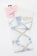 画像1: m petit by misako / NINA'Sコラボ 編み上げソックス  白ｘサックス S-25-10-15-1005-LO-AC-HR-ZS (1)