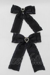 Ank Rouge / ふりふりリボンバレッタSET  黒 S-25-10-15-1035-CA-AC-HR-ZS