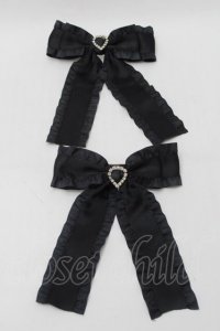 Ank Rouge / ふりふりリボンバレッタSET  黒 S-25-10-15-1035-CA-AC-HR-ZS