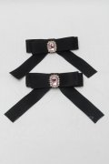 Ank Rouge / ビジューリボンバレッタ  黒 S-25-10-15-1036-CA-AC-HR-ZS