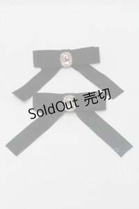 Ank Rouge / ビジューリボンバレッタ  黒 S-25-10-15-1036-CA-AC-HR-ZS