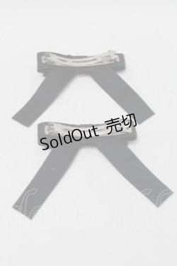 画像2: Ank Rouge / ビジューリボンバレッタ  黒 S-25-10-15-1036-CA-AC-HR-ZS