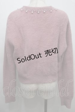 画像2: an another angelus / パールチョーカー風シャギーニットカーディガン  ピンク S-25-10-15-018-CA-TO-AS-ZS
