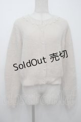 an another angelus / パールチョーカー風シャギーニットカーディガン  オフ S-25-10-15-019-CA-TO-AS-ZS