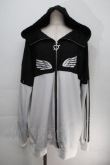 LISTEN FLAVOR / ヘヴンリージャージパーカー  黒ｘ白 S-25-10-15-036-PU-TO-AS-ZS