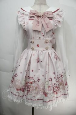 画像1: LIZ LISA / ManyHearts Afternoontea柄ワンピース  ピンク S-25-10-15-040-LO-OP-AS-ZS