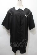 NOEMIE / 病みうさ襟付きTシャツ  黒 S-25-10-16-040-LO-TS-HR-ZS