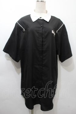 画像1: NOEMIE / 病みうさ襟付きTシャツ  黒 S-25-10-16-040-LO-TS-HR-ZS