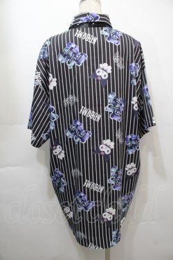 画像2: NOEMIE / クロミｘ病みくまストライプシャツ  黒 S-25-10-16-045-LO-TS-HR-ZS