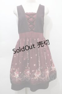 axes femme / パネル花柄チュニック  ワイン S-25-10-16-052-AX-OP-HR-ZS