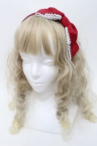 Chalmiere / グログランリボンカチューシャ  赤 S-25-10-16-006-LO-AC-HR-ZS