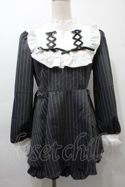 画像1: NOEMIE / ゴシックレースアップセットアップ  黒ｘ白 S-25-10-16-055-LO-OP-HR-ZS