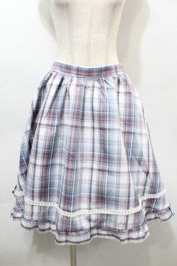 画像1: Virally / チェックスカート  ブルー S-25-10-16-062-LO-SK-HR-ZS
