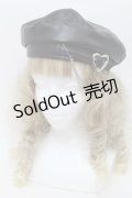 NOEMIE / ハートバックルチェーンベレー帽  黒 S-25-10-16-011-LO-OP-HR-ZS