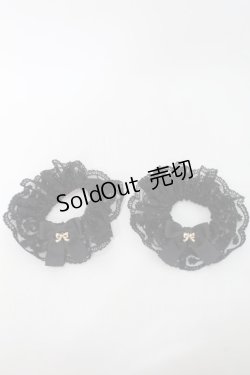 画像1: m petit by misako / TT*AM2Pシュシュ  黒 S-25-10-16-002-LO-ZA-HR-ZS