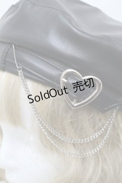 画像4: NOEMIE / ハートバックルチェーンベレー帽  黒 S-25-10-16-011-LO-OP-HR-ZS
