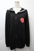 NieR Clothing / セーラー襟パーカー  黒 S-25-10-17-043-PU-TO-HR-ZS