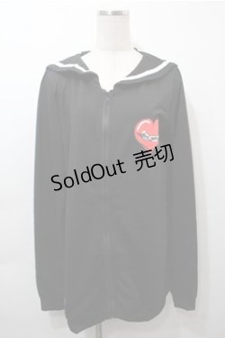 画像1: NieR Clothing / セーラー襟パーカー  黒 S-25-10-17-043-PU-TO-HR-ZS