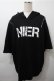 画像1: NieR Clothing / プリント半袖ZIPパーカー  黒 S-25-10-17-044-PU-TO-HR-ZS (1)