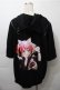 画像2: NieR Clothing / プリント半袖ZIPパーカー  黒 S-25-10-17-044-PU-TO-HR-ZS (2)