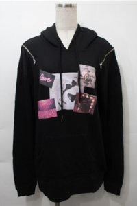 Ank Rouge / プリントパーカー  黒 S-25-10-17-046-CA-TO-AS-ZS