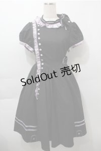 仲夏物語（海外ロリータブランド） / Instinctive Switch ナースワンピースセット  黒ｘラベンダー S-25-10-17-052-EL-OP-HR-ZS