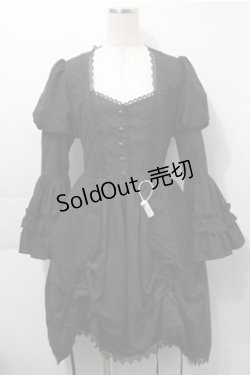 画像1: Bowknot mori / 姫袖ワンピース  黒 S-25-10-17-053-LO-OP-HR-ZS